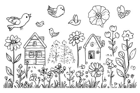 Image result for Spring Coloured Line Art