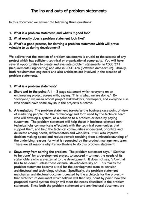 Image result for Problem Statement Wording Examples