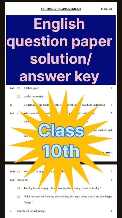 Afbeeldingsresultaten voor English Term 1 Answer Key Class 10