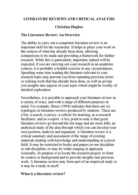 Image result for Literature Review APA Format Example