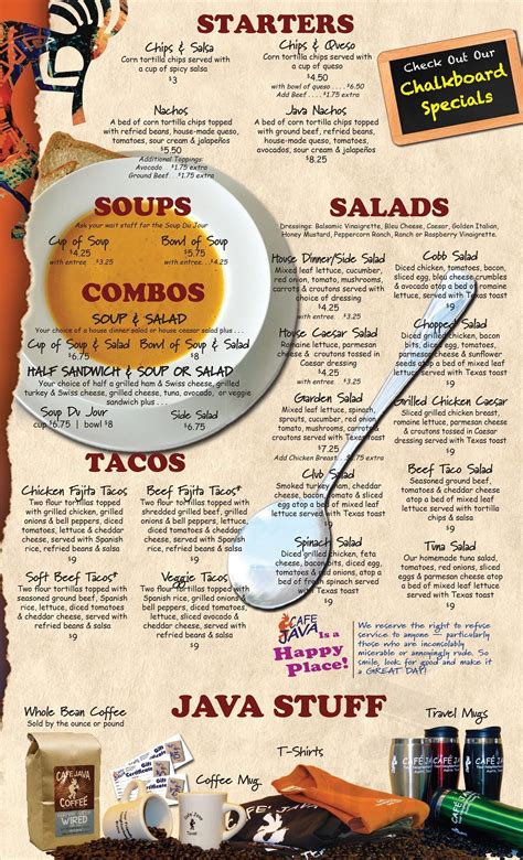 Cafe Java's Breakfast Menu に対する画像結果