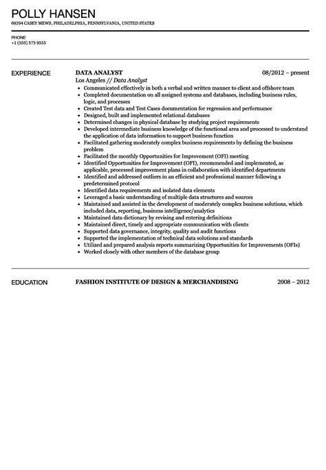 Image result for Resume Example for Data Analyst