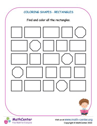 Image result for Color the Rectangles Worksheet