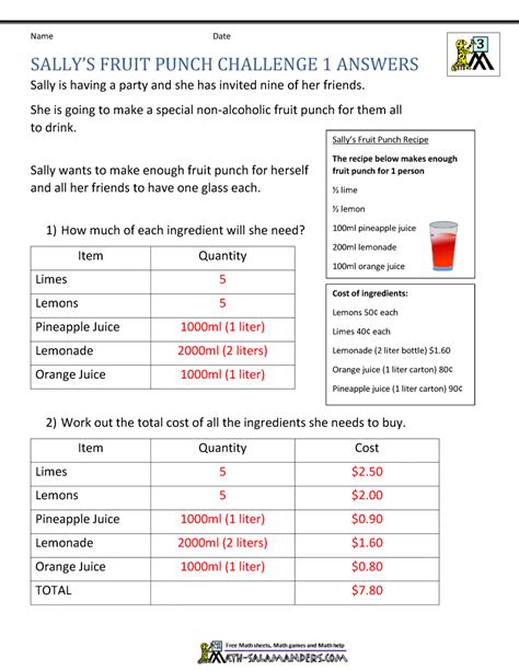 3rd Grade Math Problems and Answers に対する画像結果