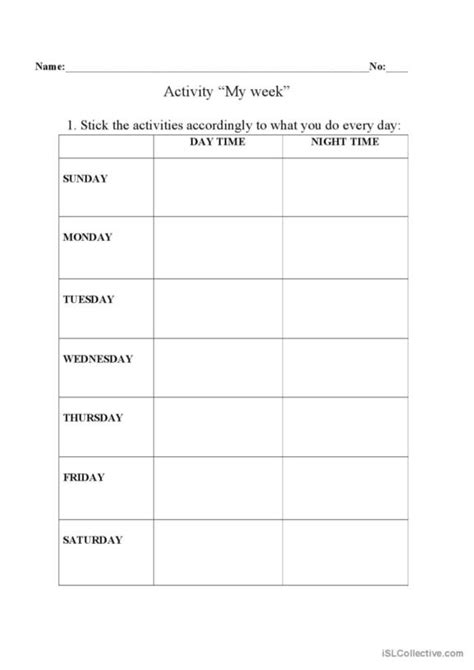 Week Schedule ESL എന്നതിനുള്ള ഇമേജ് ഫലം