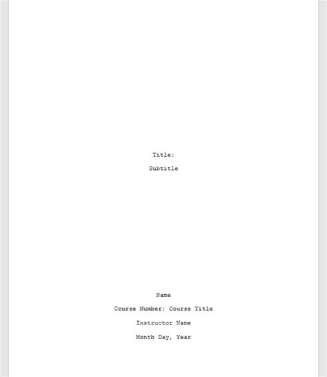 Toradh íomhá ar Basic Cover Page for Paper Example