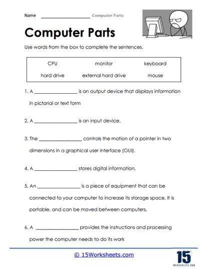 Computer Components Worksheets に対する画像結果