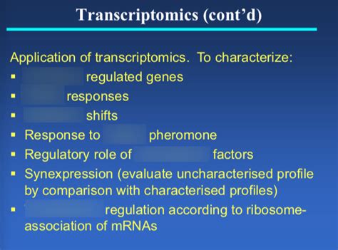 Diagram of 6. Applications of Transcriptomics | Quizlet