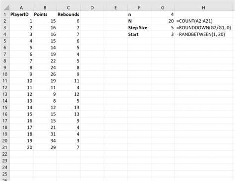 Image result for Excel Sampling Formula