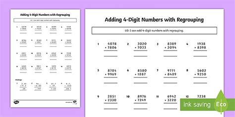 Image result for 4 Digit Addition Problem Solving