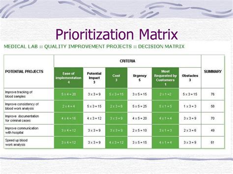 Image result for Prioritizing Projects Matrix