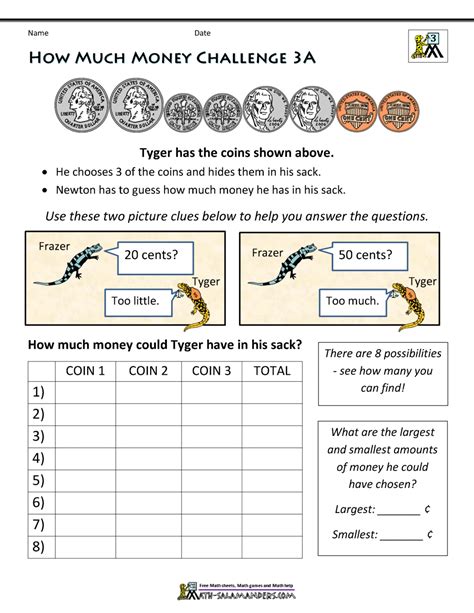 Image result for Counting Money Worksheets 3rd Grade