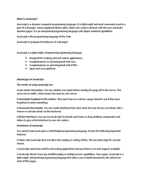 Image result for JavaScript Short Notes PDF