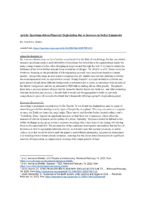 Image result for Sample Science Article