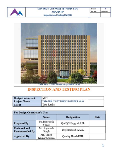 Image result for Inspection and Test Plan for Building Construction