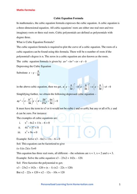 Image result for Cubic Equation Example