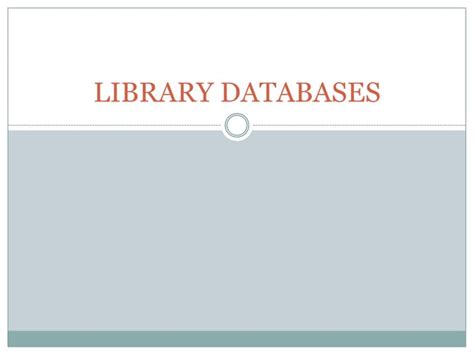 Image result for 20 Databses in Library Examples