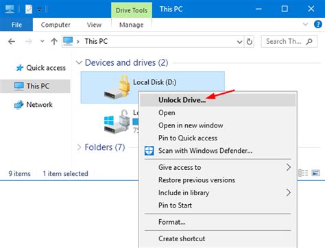 How to Open BitLocker Drive with Key に対する画像結果