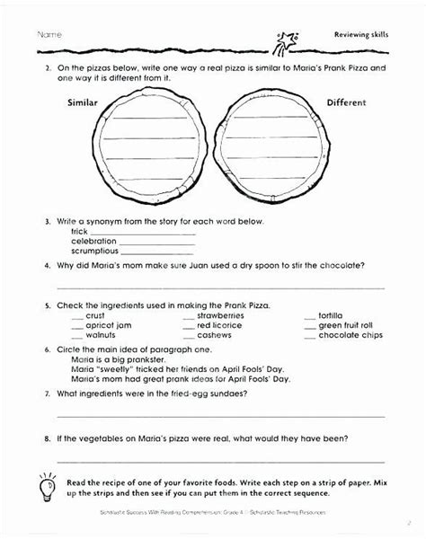 Image result for Text Structure Worksheet Grade 4 with Answers Front and Back Answers