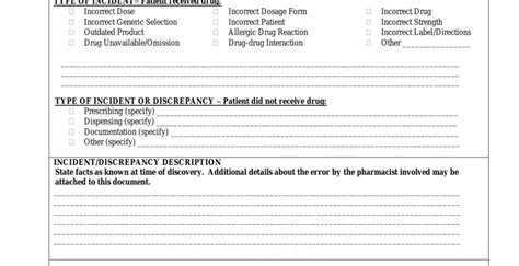 Image result for Examples of Filled Medication Error Forms