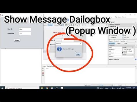 Toradh íomhá ar showMessageDialog Parameters