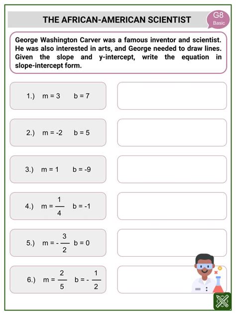 Slope-Intercept Form Fun Activity Printable に対する画像結果