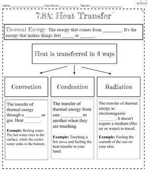 Toradh íomhá ar Heat Transfer Answer Key Doodle Notes