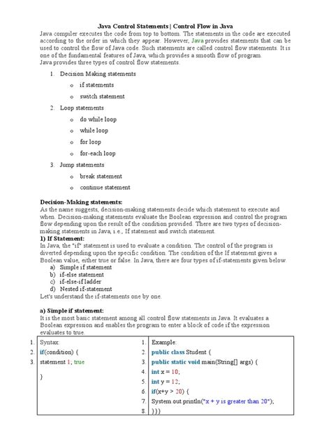 תוצאת תמונה עבור Java Control Statement Example