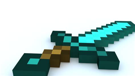 Toradh íomhá ar Minecraft Diamond Sword 3D
