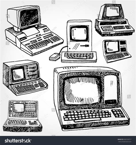 Image result for Vintage Computer Line Drawing