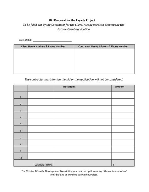 Toradh íomhá ar Bid Proposal Example