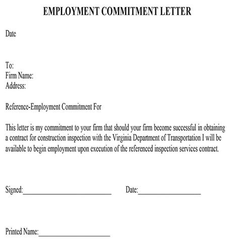 Image result for Commitment Letter Sample