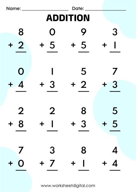 Image result for Single Digit Addition