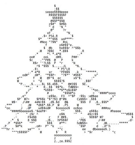 Résultat d’images pour Christmas Tree Text ASCII