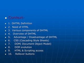 Advantages of DHTML に対する画像結果