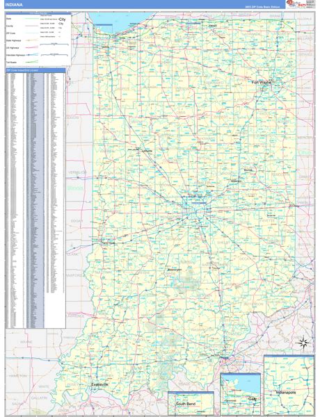 Toradh íomhá ar Indiana Zip Code Map