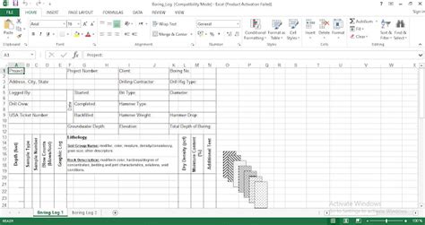 Image result for Soil Boring Log Example