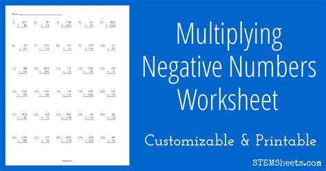 Image result for Multiplying Posititve Negative Worksheet