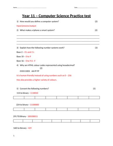 Image result for IGCSE Computer Science Worksheets