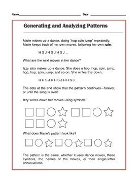 Toradh íomhá ar Common Core 4th Grade Continuing Patterns Worksheets