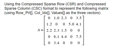 Afbeeldingsresultaten voor Compressed Sparse Row Matrix