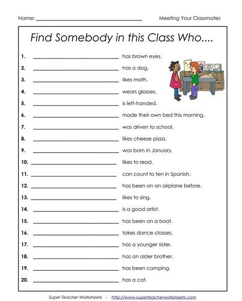 Image result for What Is a Find Someone Who Worksheet Adult