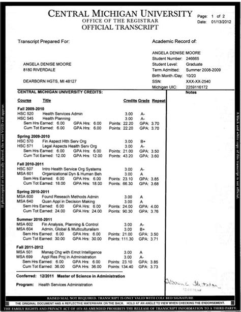 Image result for Ph.D. Academic Transcript