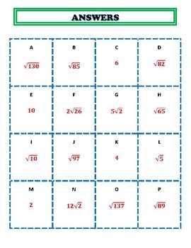 Toradh íomhá ar Distance Formula Activity Worksheets