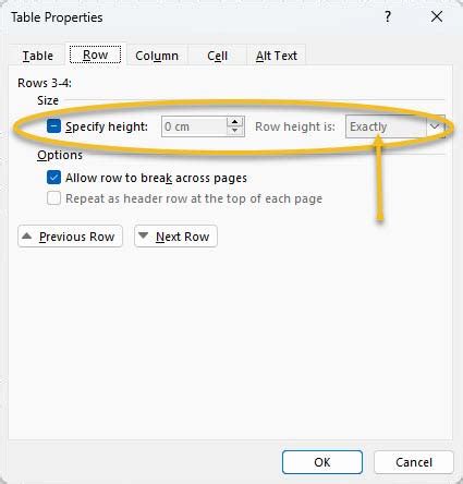 Image result for Adjust Table Row Height Automatically in Word
