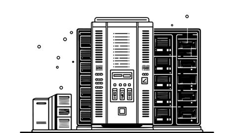 Toradh íomhá ar Data Center Line Art