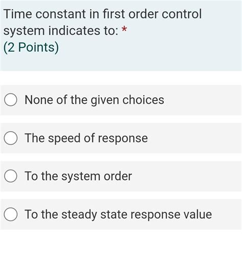 Time Constant for First Order Control System に対する画像結果