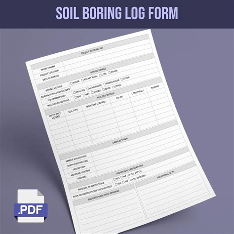 Image result for Soil Boring Log Example