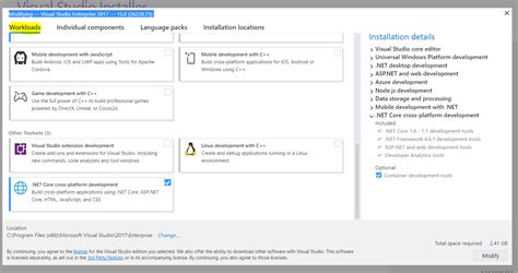 Image result for Visual Studio Install Workloads