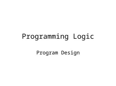 Image result for Logic Program Prenstaion